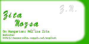 zita mozsa business card